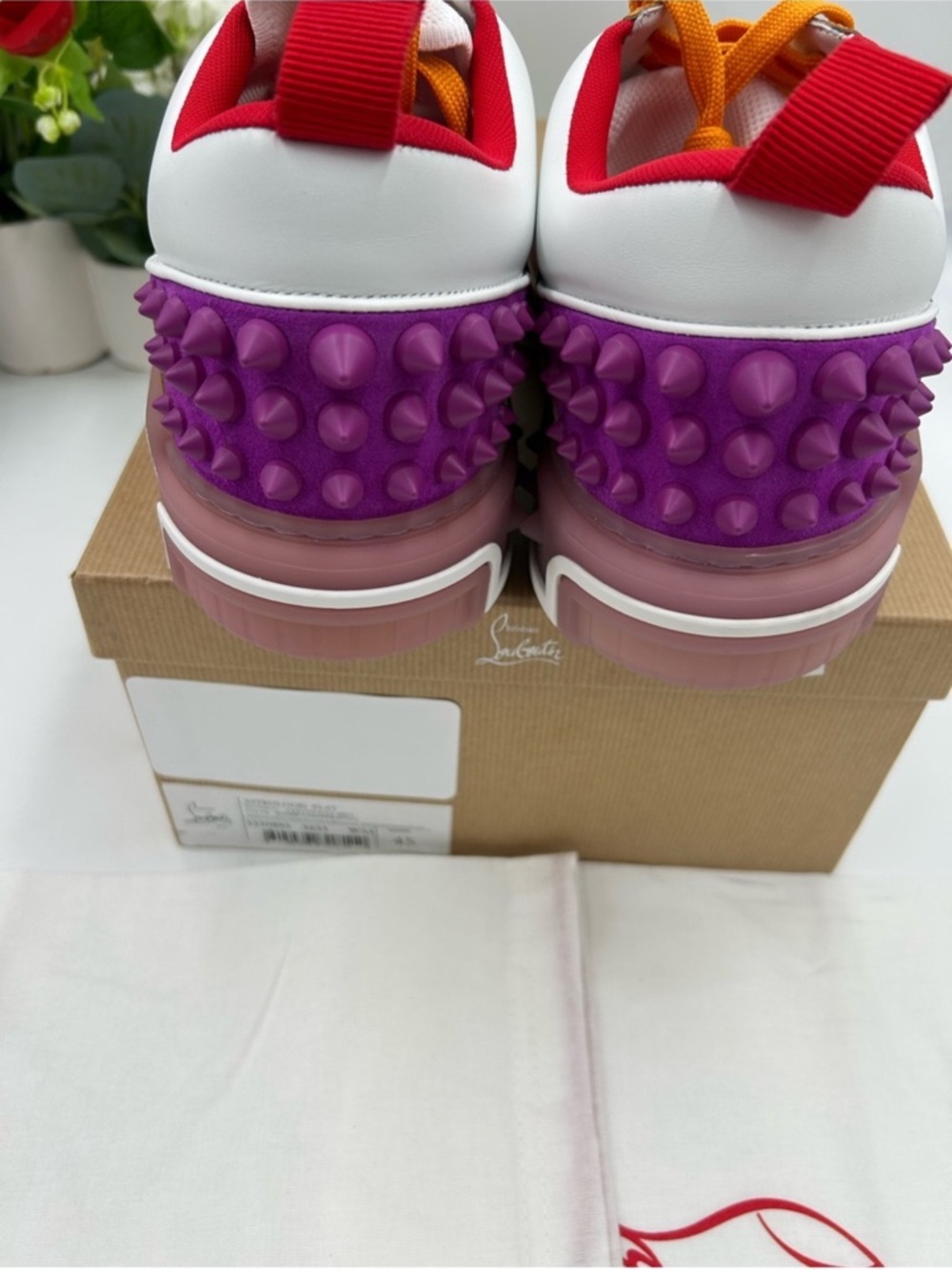 Men’s Christian Louboutin ASTROLOUBI multicolored sneaker size 45 made in Italy - Picture 7 of 9